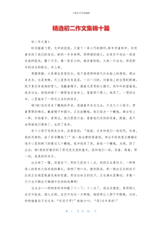 精选初二作文集锦十篇
