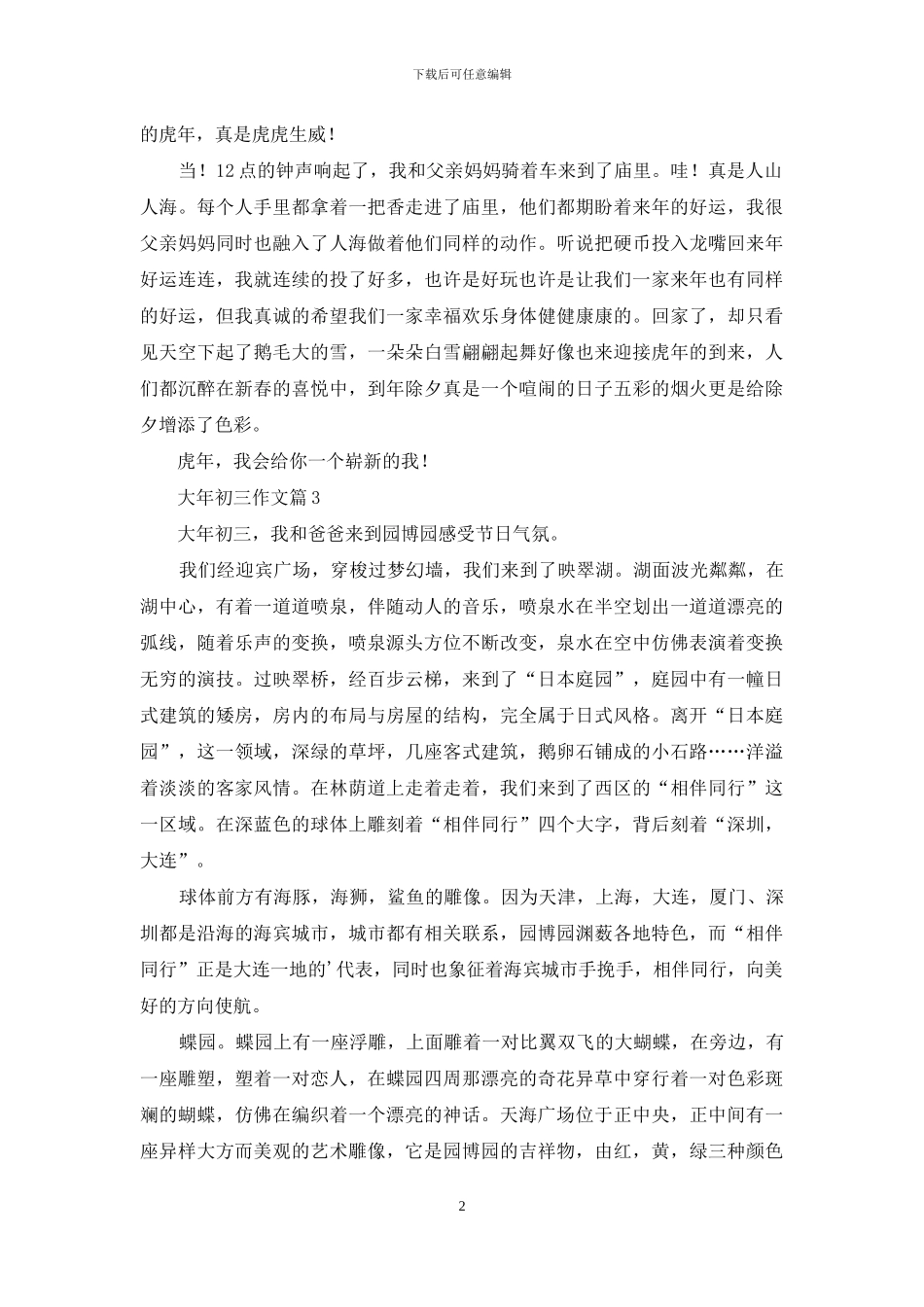 精选大年初三作文汇编5篇_第2页