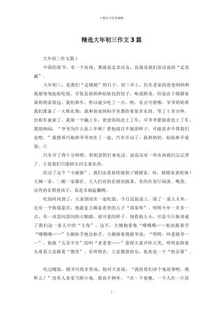 精选大年初三作文3篇