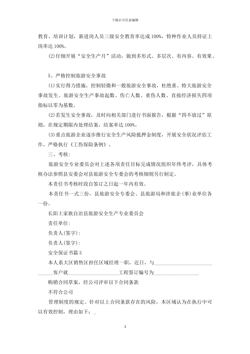 精选安全保证书模板集合七篇_第3页