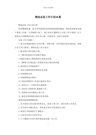 精选总监工作计划4篇