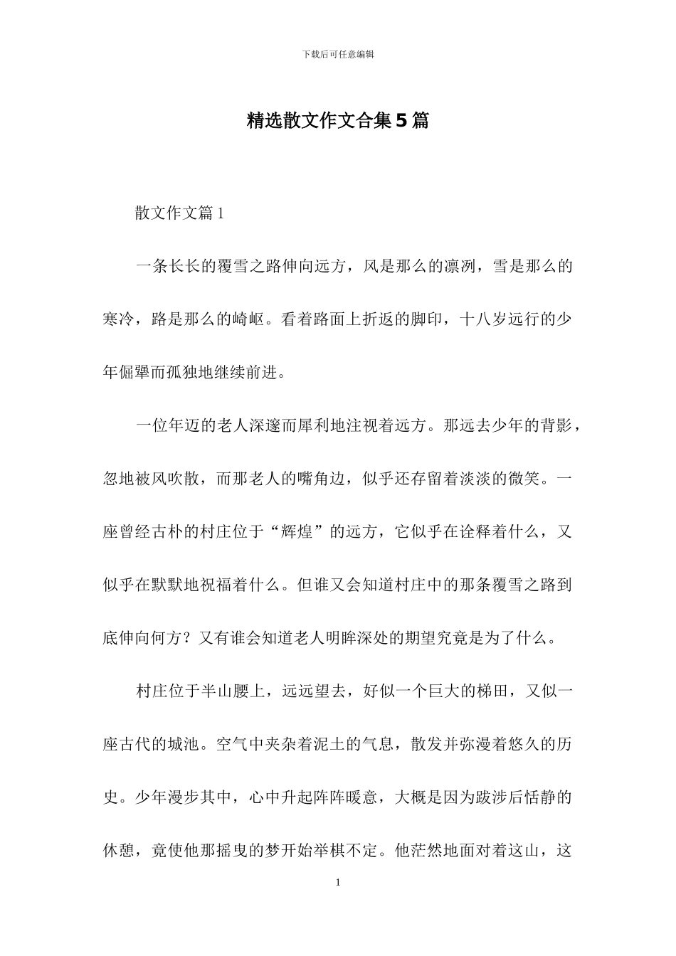 精选散文作文合集5篇_第1页