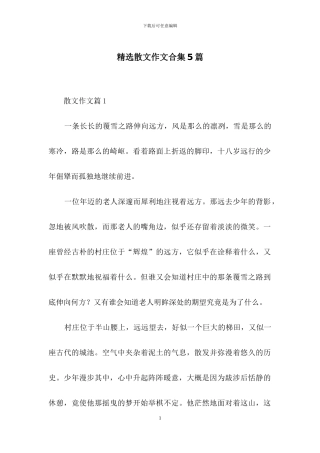 精选散文作文合集5篇