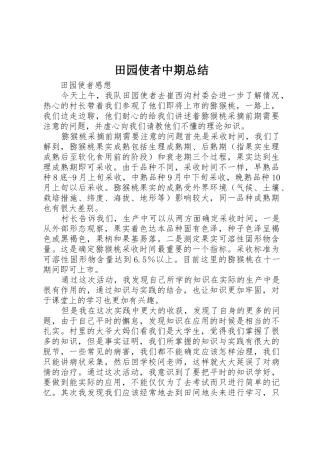 田园使者中期总结