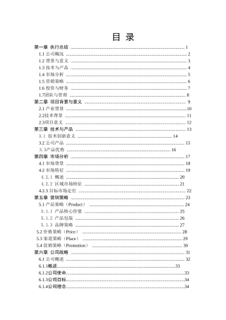 创文智能玩具文化有限公司创业计划书