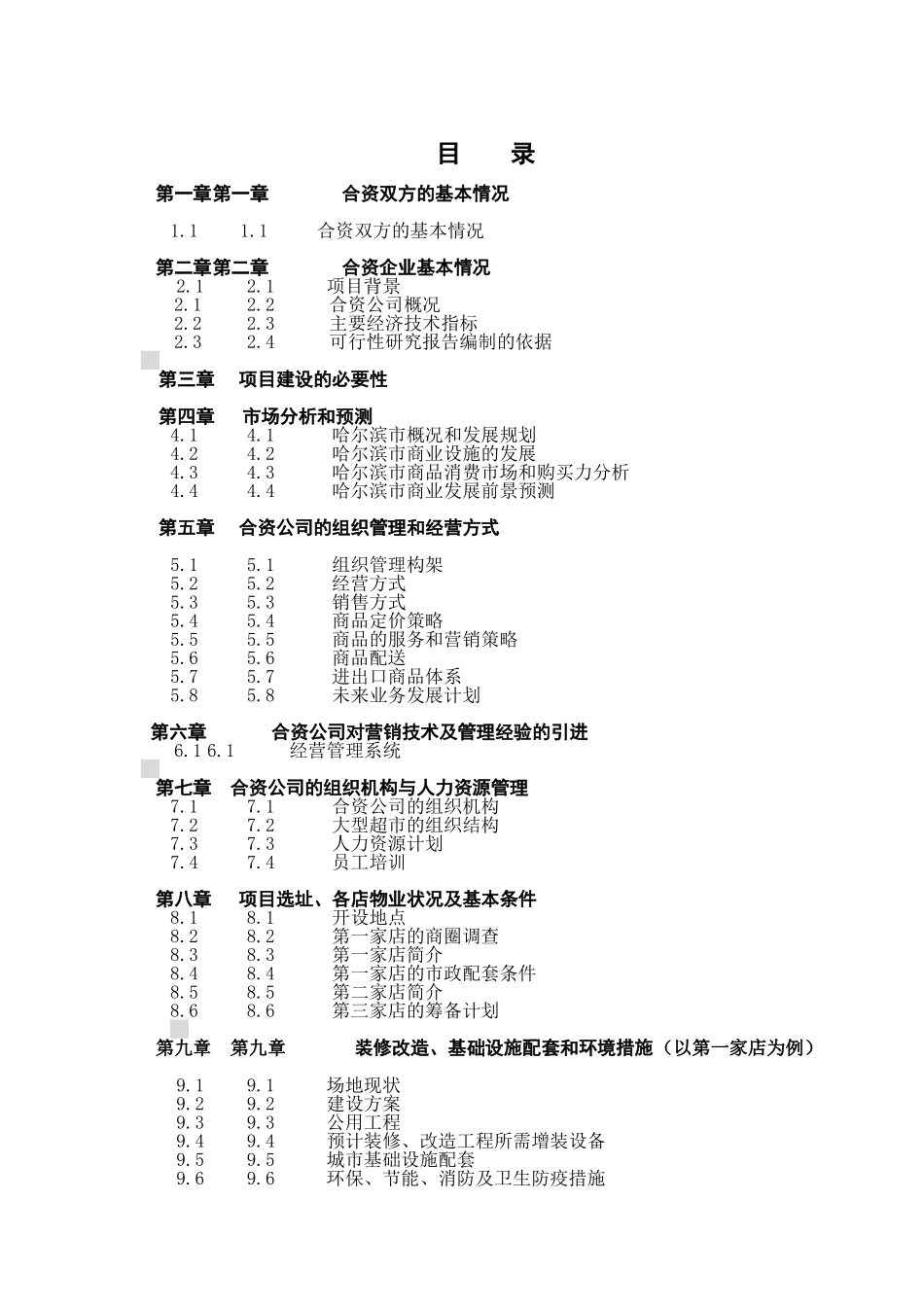 大型超市合资项目可行性报告_第1页