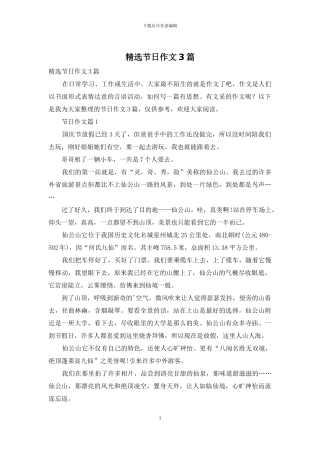 精选节日作文3篇