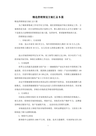 精选营销策划方案汇总5篇