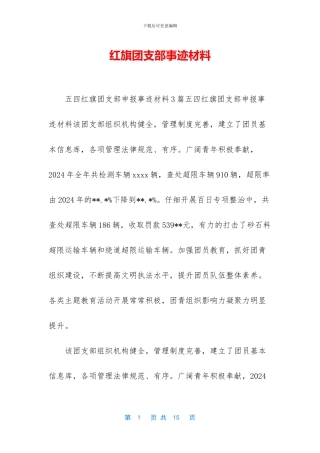 红旗团支部事迹材料