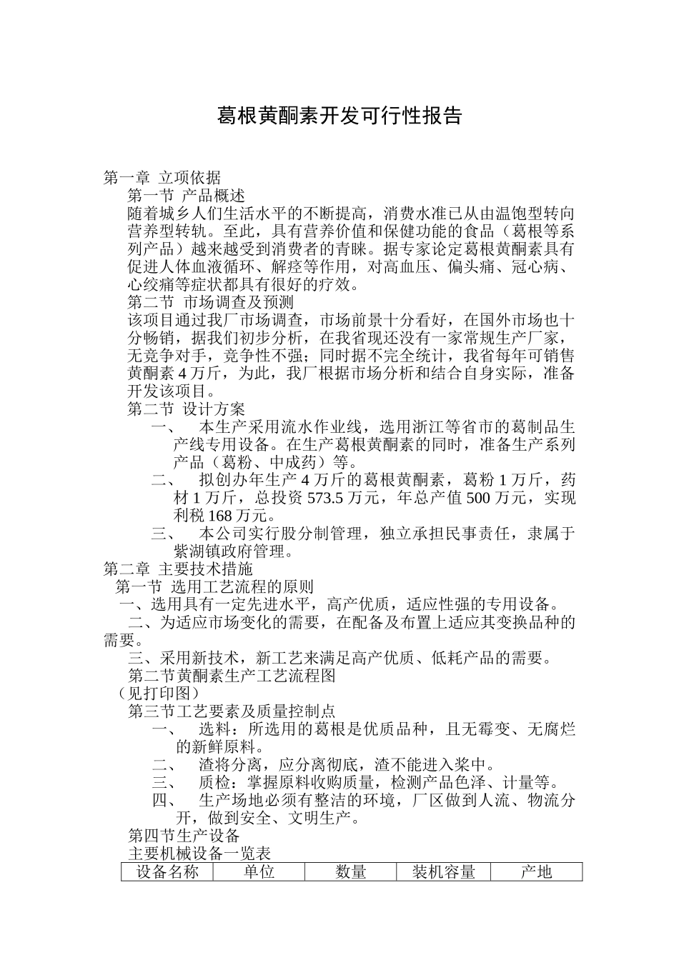 葛根黄酮素开发可行性报告_第1页