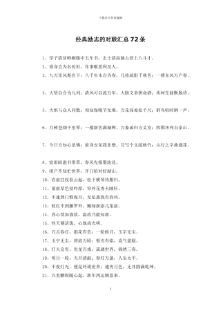 经典励志的对联汇总72条