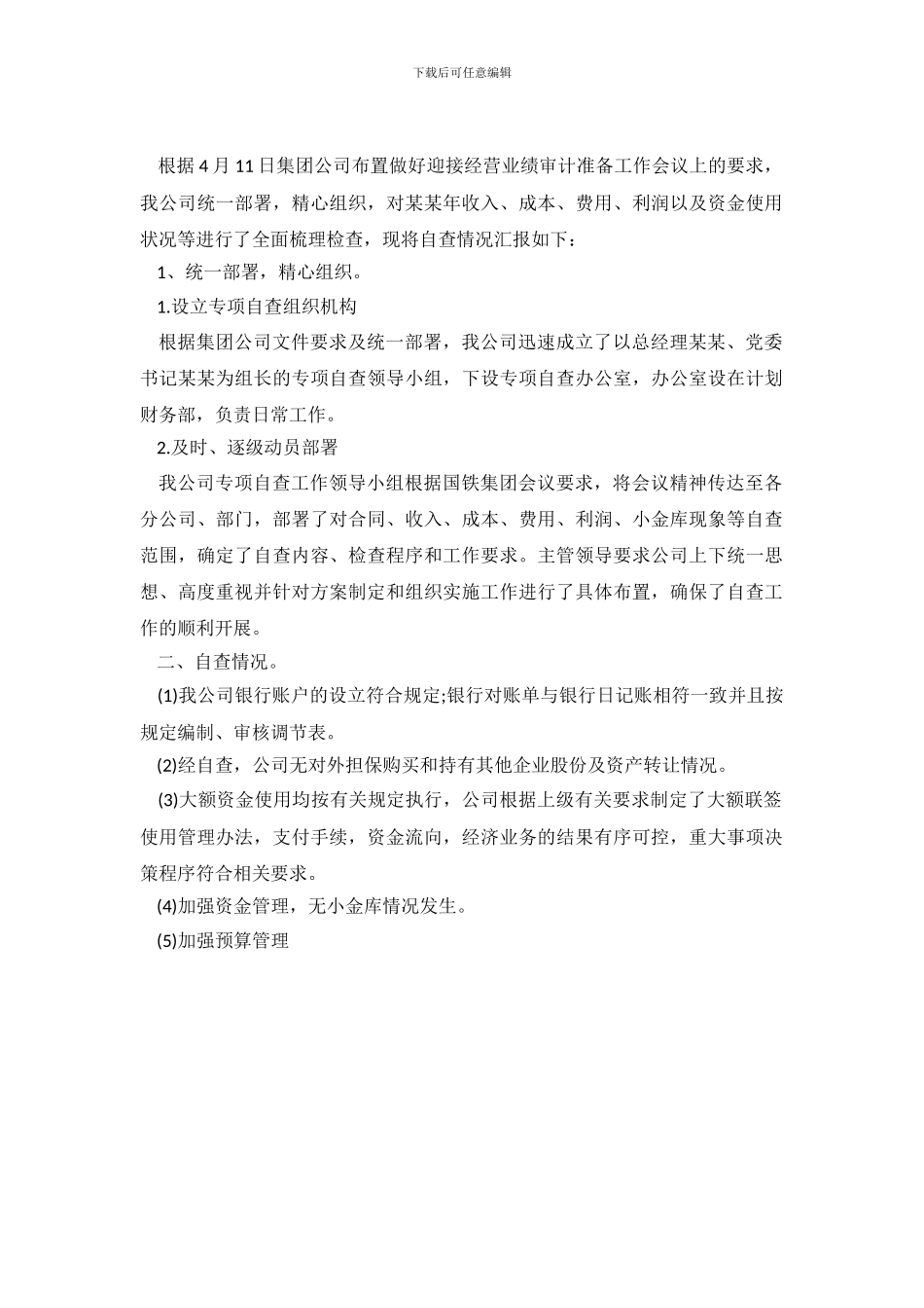 经营业绩审计自查报告_第2页