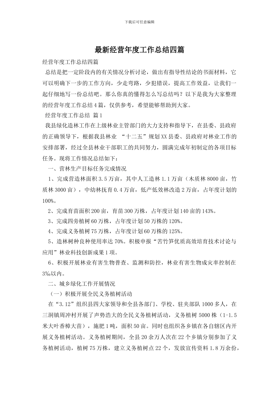 经营年度工作总结四篇_第1页