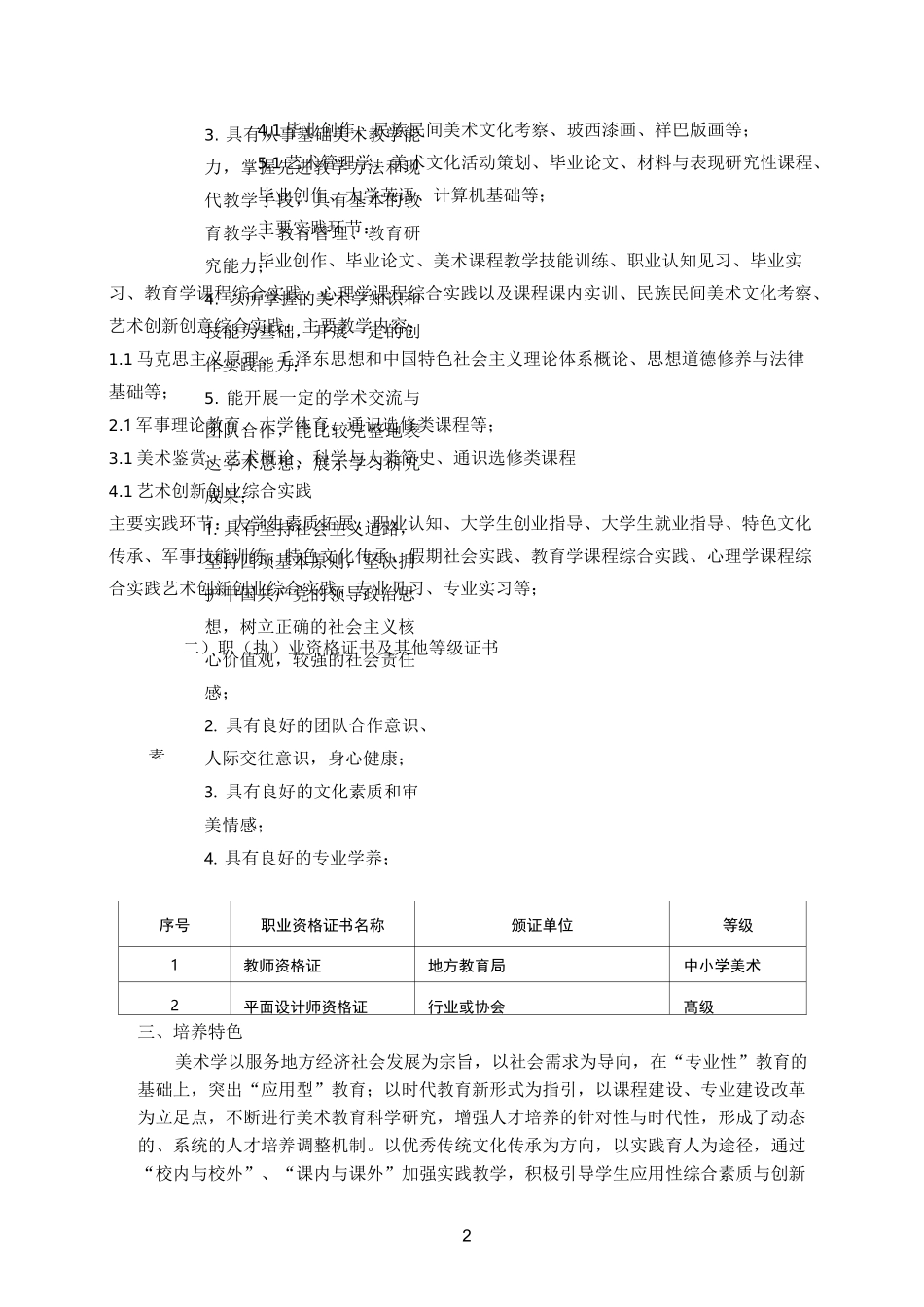 美术学专业人才培养方案_第2页