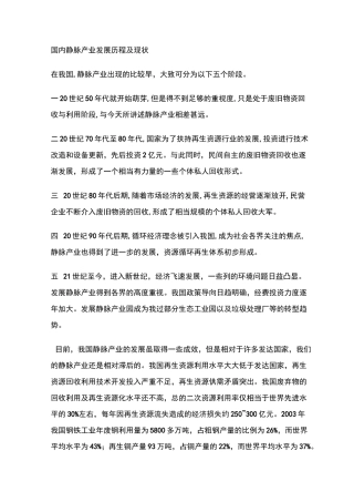 国内静脉产业发展历程及现状模板