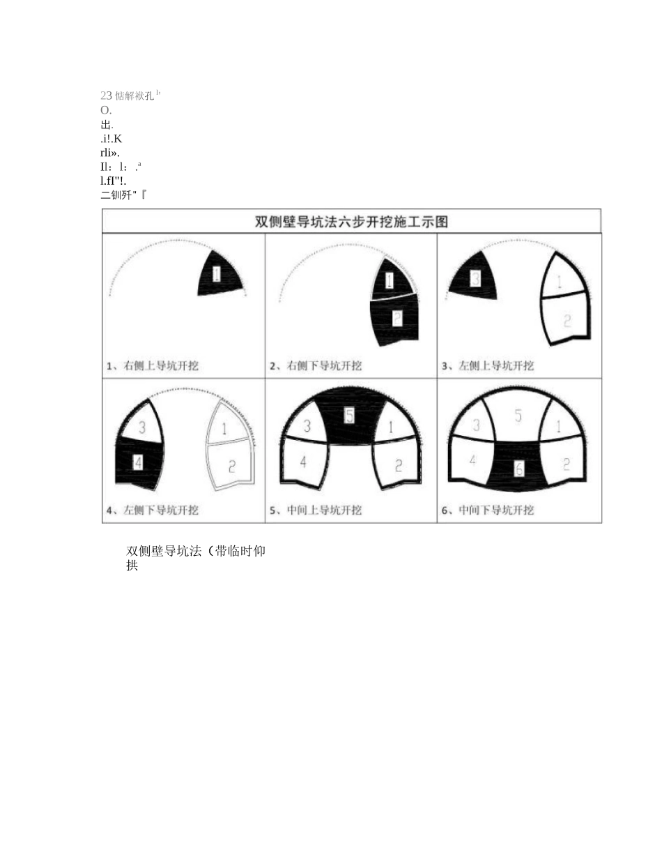 双侧壁导坑法六步开挖施工示图_第3页