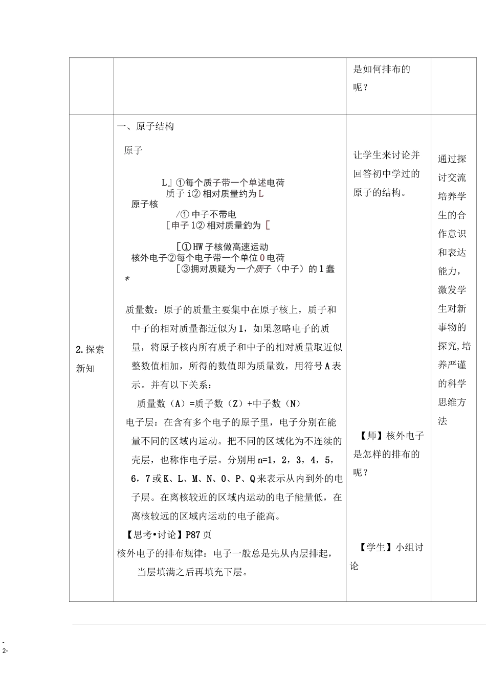 原子结构与元素周期表 教案_第2页