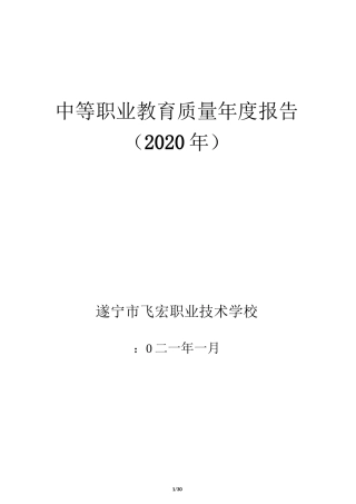 中等职业教育质量年度报告
