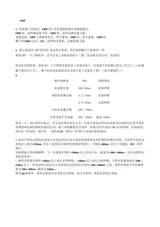 ORP的参考值