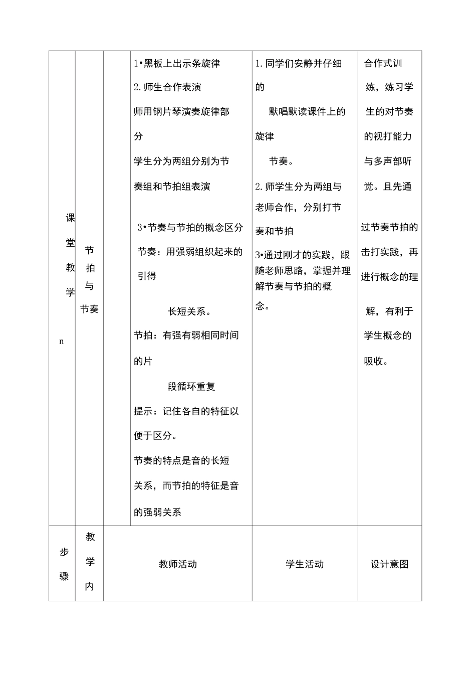 乐理课《节奏节拍》教学设计_第3页