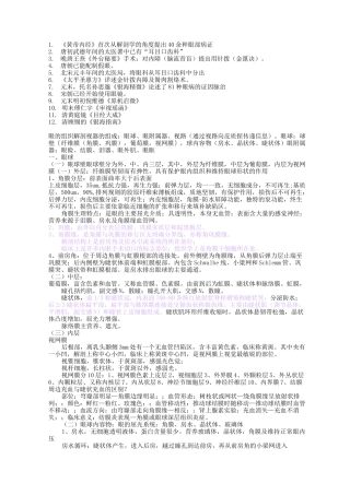 中西医结合眼科复习重点