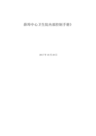 中心卫生院院内控手册