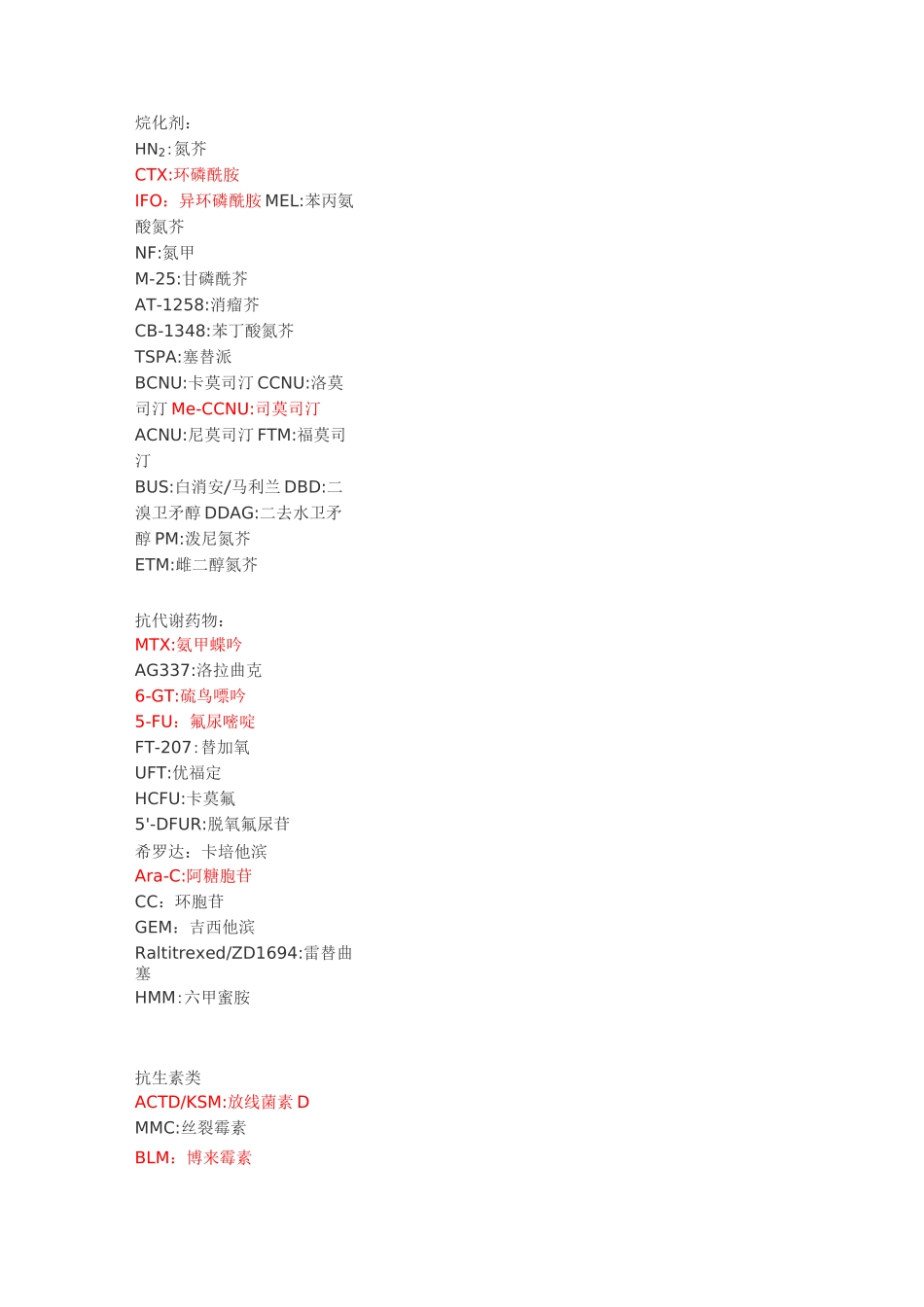 化疗药物缩写_第1页