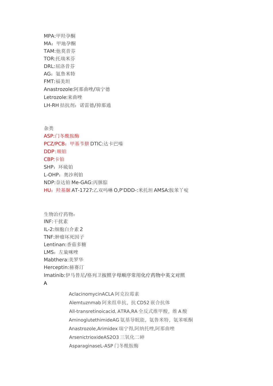 化疗药物缩写_第3页