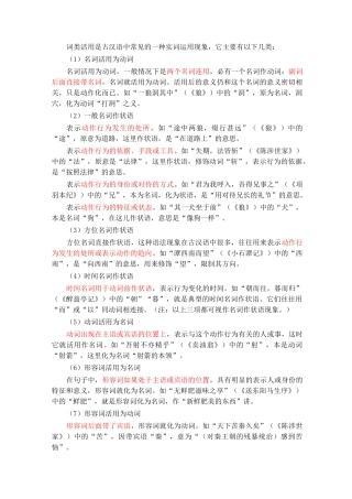 初中文言文词类活用知识点总结