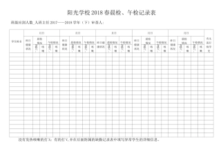 晨午检记录表模板