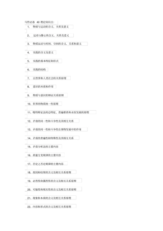 马哲必备40理论知识点
