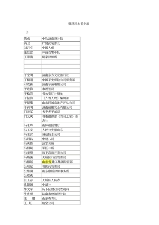 驻济沂水老乡录