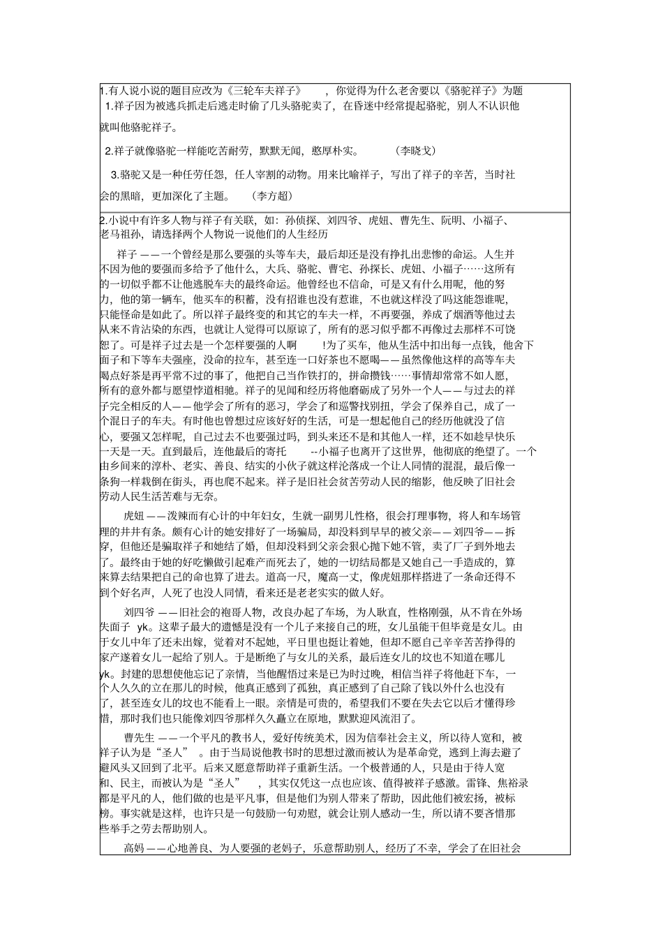 骆驼祥子学习任务单2_第2页