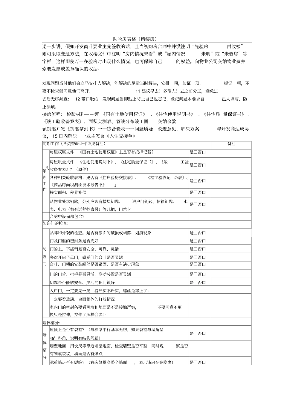 验房表格精装修综合汇总_第1页