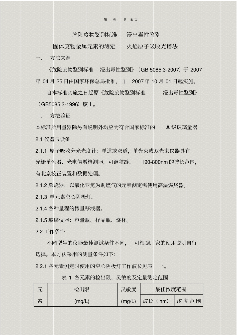 验证报告-危险废物鉴别标准讲解_第1页