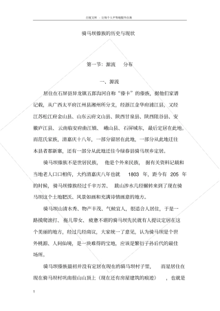 骑马坝傣族的历史与现状