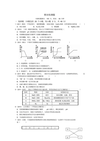鲁教版五四制化学九年级期末检测题
