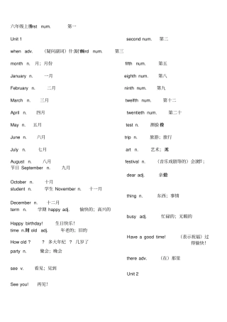 鲁教版初一英语单词表上下册