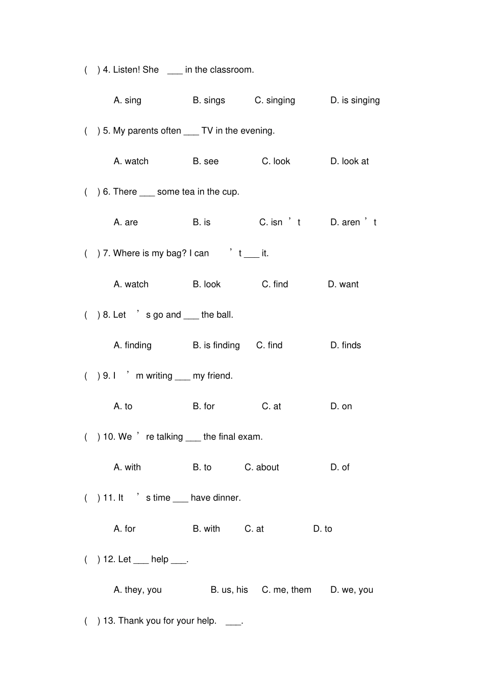鲁教版初二英语上册unit1测试题_第2页