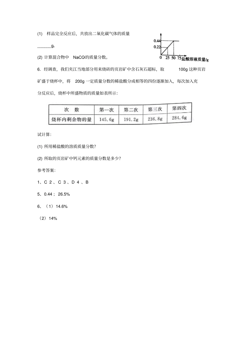 鲁教版化学九年级上册化学方程式的综合计算_第2页