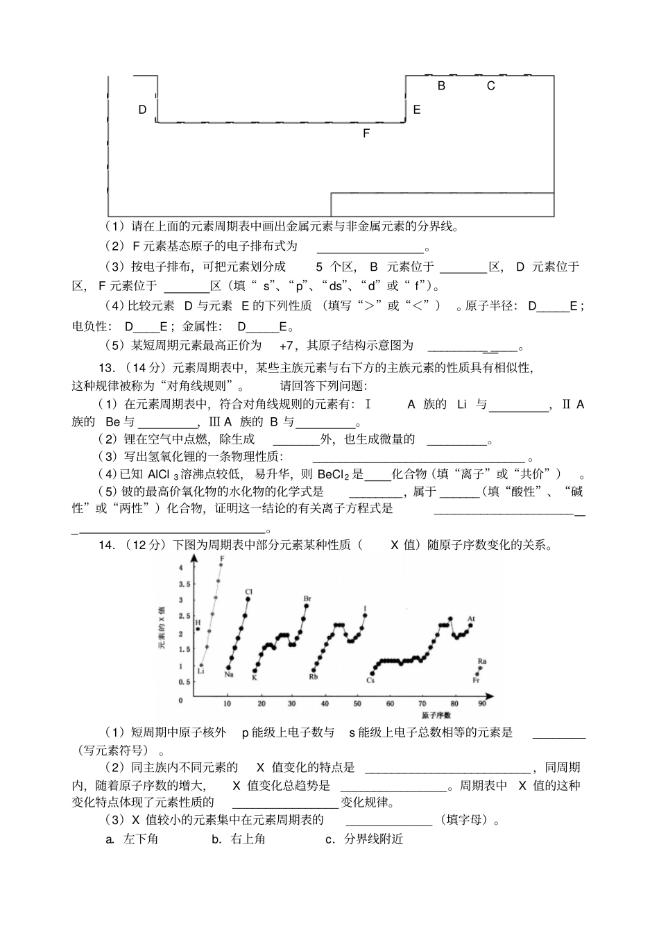 鲁科版高中化学选修三综合测试题x_第3页