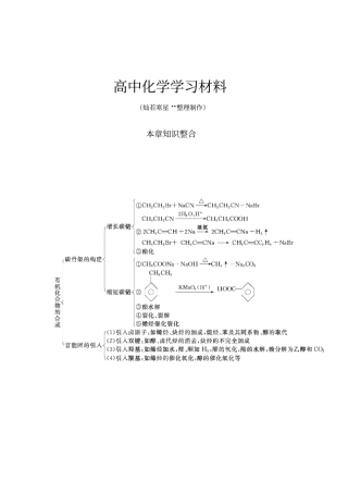 鲁科版高中化学选修五本章知识整合x