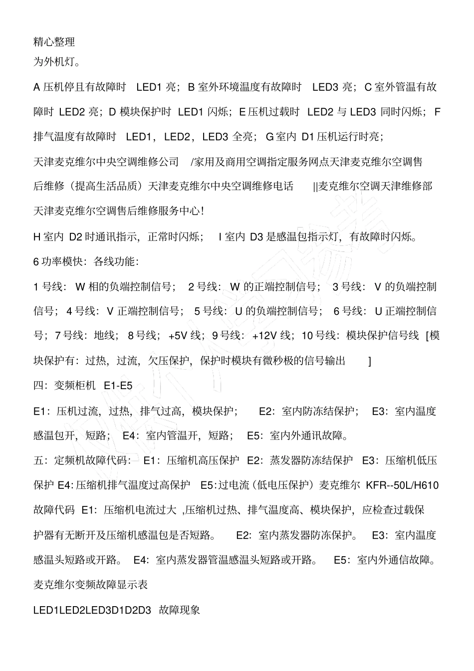 麦克维尔空调故障代码_第2页