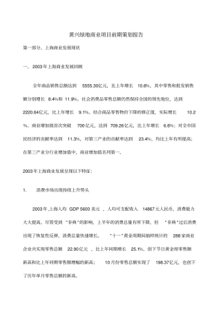 黄兴绿地商业项目前期策划报告