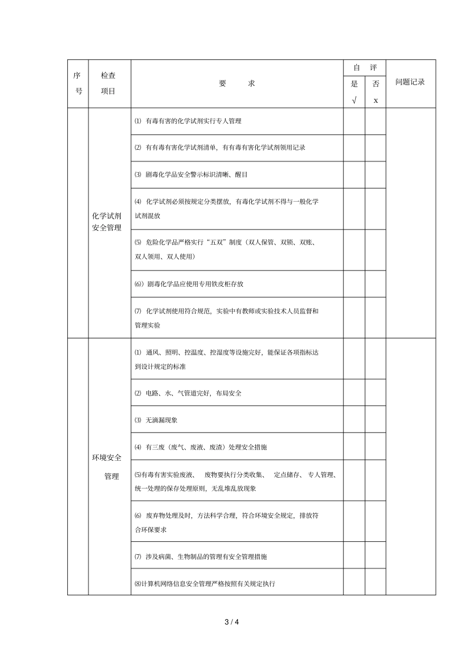 黄冈师范学院试验室安全检查自查表_第3页