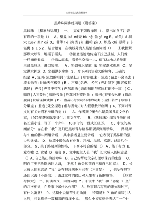 黑珍珠同步练习题附答案