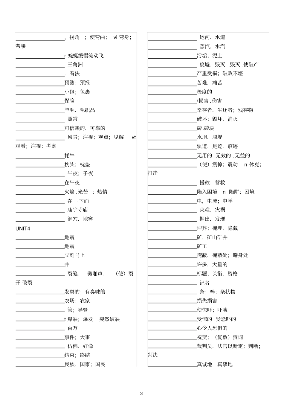 默写高中英语必修1至5词汇大全-人教版汇总_第3页