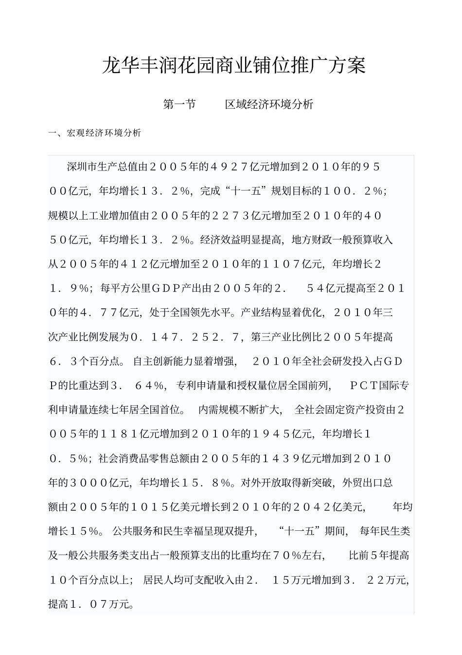 龙华丰润花园商业铺位推广方案_第1页