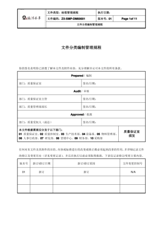 001文件分类编制管理规程