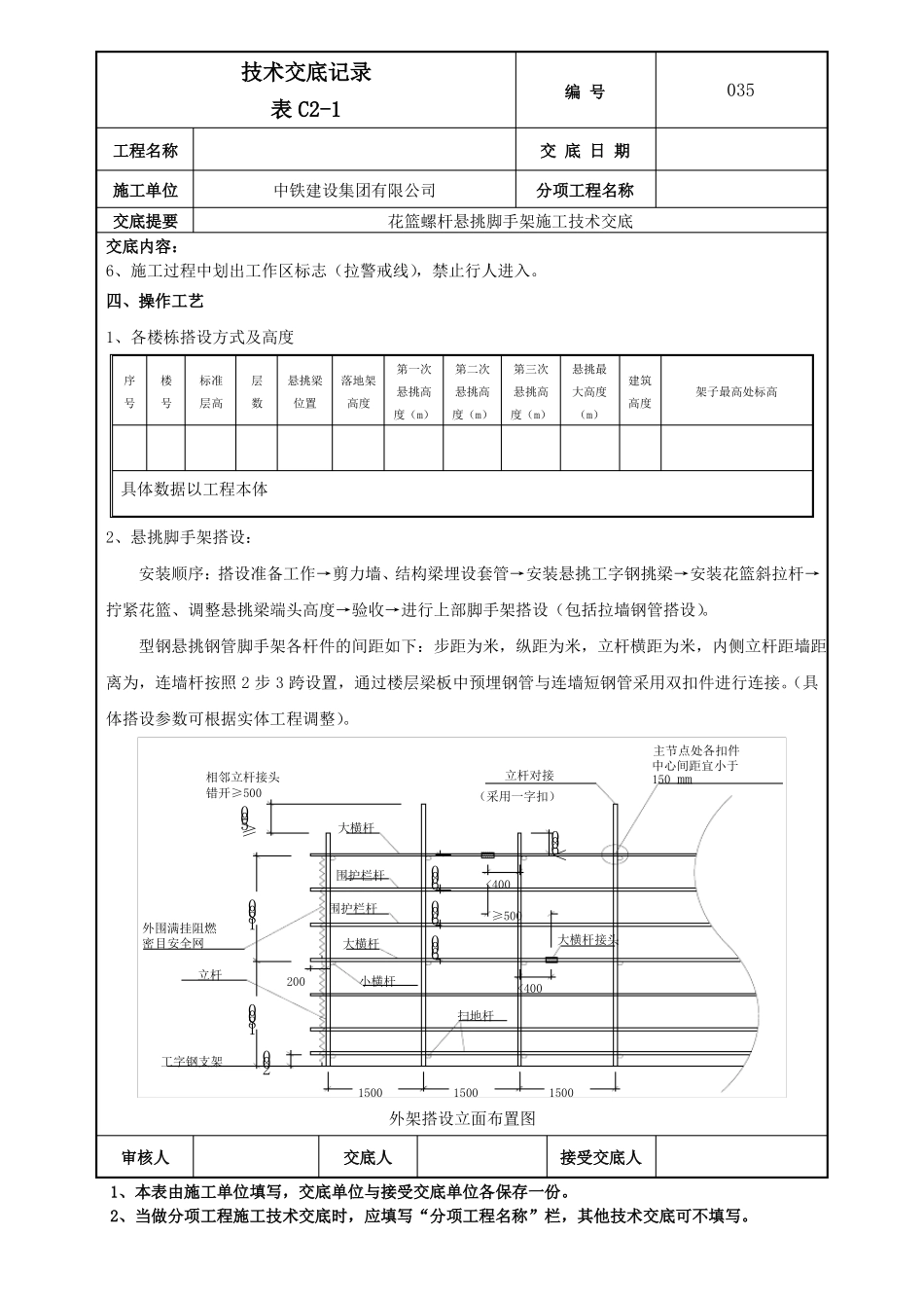 03花篮螺杆悬挑脚手架施工技术交底_第2页